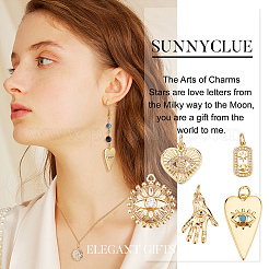 10Pcs 5 Style Brass Micro Pave Clear Cubic Zirconia Pendants&nbsp;FIND-SC0002-59