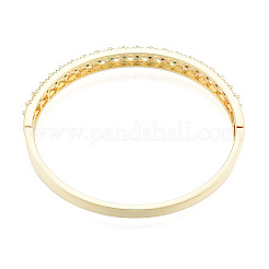 Cubic Zirconia Rhombus Hinged Bangle&nbsp;BJEW-N014-013