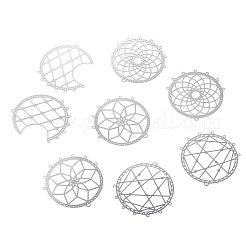 8Pcs 4 Styles 201 Stainless Steel Hollow Chandelier Component Links&nbsp;STAS-TA0006-38
