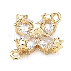 Brass Pave Clear Cubic Zirconia Connector Charms&nbsp;CU-G605-01G
