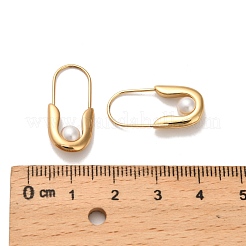 Oval Plastic Imitation Pearl Hoop Earrings&nbsp;EJEW-P316-16G