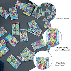 22Pcs 22 Style Printed Acrylic Pendants&nbsp;OACR-DC0001-22B
