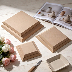 6Pcs MDF Pottery Clay Base Plate&nbsp;DIY-WH0061-060