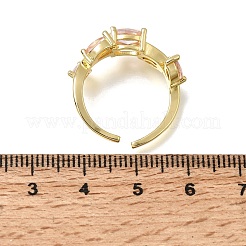Brass Micro Pave Cubic Zirconia Cuff Open Rings&nbsp;CU-CBA108A-13G-06