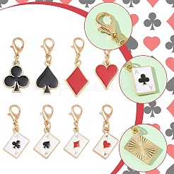 48Pcs 8 Styles Alloy Enamel Pendant Decorations&nbsp;HJEW-YW00526