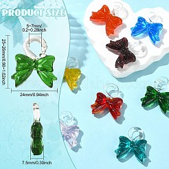 8Pcs 8 Colors Transparent Glass Pendants&nbsp;GLAA-CJ0002-83