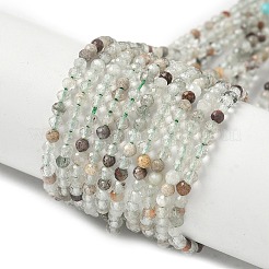 Natural Green Lodolite Quartz/Garden Quartz/Green Phantom Quartz Beads Strands&nbsp;G-G271-E01-2mm
