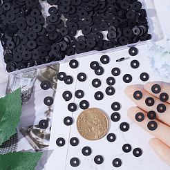 Flat Round Handmade Polymer Clay Beads&nbsp;CLAY-SC0001-58B-03