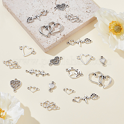 120Pcs 10 Styles Tibetan Style Alloy Links/Connectors&nbsp;TIBE-ME0001-04