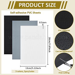 15Pcs 3 Colors Self-adhesive PVC Sheets&nbsp;DIY-BC0016-68