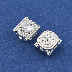 Rack Plating Brass Micro Pave Cubic Zirconia Beads&nbsp;KK-F879-07S