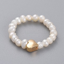 Stretch Natural Cultured Freshwater Pearl Finger Ring Sets&nbsp;RJEW-JR00296