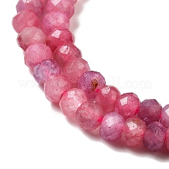 Faceted Rondelle Natural Red Tourmaline Bead Strands&nbsp;G-F289-45