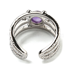 Natural Amethyst Adjustable Rings&nbsp;RJEW-K269-10P-03