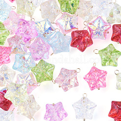 50Pcs 10 Styles Electroplate Baking Paint Glass Pendants&nbsp;PALLOY-TAC0275