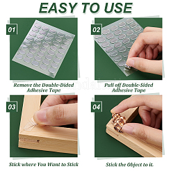 60Pcs Transparent Acrylic Double-sided Adhesive Stickers&nbsp;FIND-WH0139-98A
