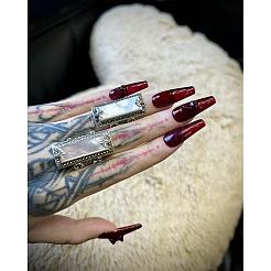 Alloy Acrylic Cuff Open Rings&nbsp;WG8CAE0-01
