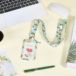 Plastic ID Card Sleeve with Polyester Lanyard Strap&nbsp;AJEW-WH20017-33F