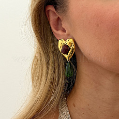 Valentine's Day Alloy & Resin Dangle Stud Earrings&nbsp;WGC9E9C-01