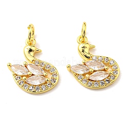 Rack Plating Brass Micro Pave Cubic Zirconia Pendants&nbsp;LS-KK-D036-18G