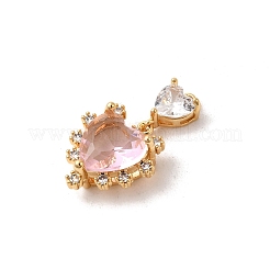 Brass Glass Charms&nbsp;KK-P340-02G-02