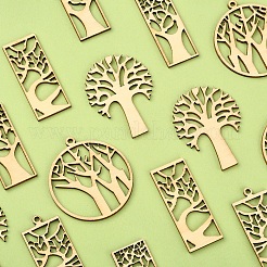 100Pcs Wood Pendants&nbsp;WOOD-CJ0001-62