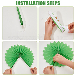 12Pcs 6 Styles Paper Fan Flower Pendant Decorations&nbsp;AJEW-FH0007-37