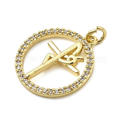 Brass Micro Pave Cubic Zirconia Pendants&nbsp;KK-I360-073G