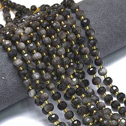 Natural Silver Obsidian Beads Strands&nbsp;G-K389-E84-01