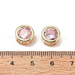 Brass Micro Pave Cubic Zirconia Beads&nbsp;KK-A259-12G-07