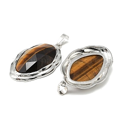 Natural Tiger Eye Faceted Pendants&nbsp;G-D102-02P-02
