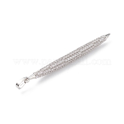 Rack Plating Brass Micro Pave Clear Cubic Zirconia Big Pendants&nbsp;KK-L155-63P