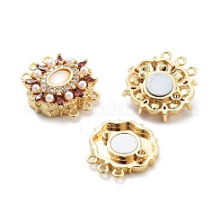 Brass Micro Pave Clear Cubic Zirconia Magnetic Clasps&nbsp;KK-C066-01G