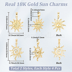 8Pcs 2 Styles Brass Pendants&nbsp;KK-BBC0024-51