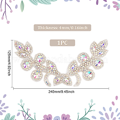 Flower Pattern Rhinstone Appliques&nbsp;AJEW-FG0002-40B