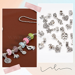 50Pcs Tibetan Style Alloy European Dangle Charms&nbsp;FIND-SP0003-41