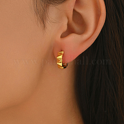 Textured Triangle Brass Hoop Earrings&nbsp;EZ7437