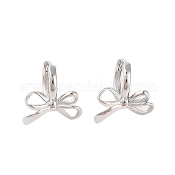 Bowknot Brass Hoop Earrings for Women&nbsp;EJEW-P288-04P