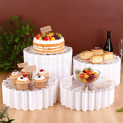 6 Bags 3 Styles Foldable Paper Columns Display Pedestals for Cake&nbsp;AJEW-UN0005-59