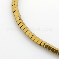 Pentagon Electroplate Non-magnetic Synthetic Hematite Beads Strands&nbsp;G-P046-04C