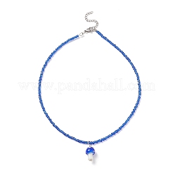 Mushroom Handmade Lampwork Pendant Necklaces for Women&nbsp;NJEW-JN03982