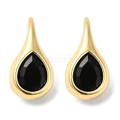 Rack Plating Real 18K Gold Plated Brass Teardrop Dangle Earrings&nbsp;EJEW-B034-03G