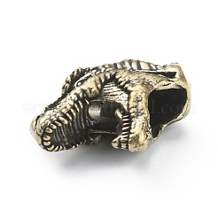 Dinosaur Head Shaped Brass Beads&nbsp;FIND-WH0143-86AG