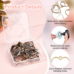 Rack Plating Alloy Open Back Bezel Pendants&nbsp;PALLOY-OC0001-12