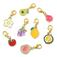 30Pcs 30 Styles Alloy Enamel Fruit Pendant Decorations&nbsp;HJEW-CJ00095