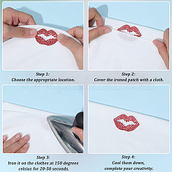 12Pcs 2 Colors Lip Hotfix Resin Rhinestone (Hot Melt Adhesive On The Back)&nbsp;DIY-GF0011-60