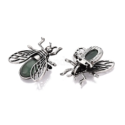 Natural Green Aventurine & Alloy Lapel Pin Brooches&nbsp;GG-N001-04AS-02