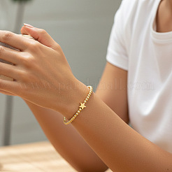 Minimalist Brass Star and Roound Beaded Stretch Bracelets for Women&nbsp;PJ3900