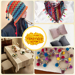 Polyester Pom Pom Ball Tassel Ribbons&nbsp;DIY-WH20011-48B