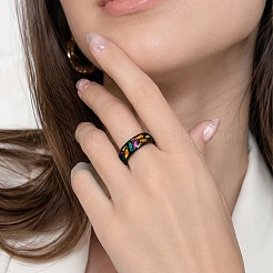 Printed 304 Stainless Steel Finger Rings&nbsp;WG4341D-01